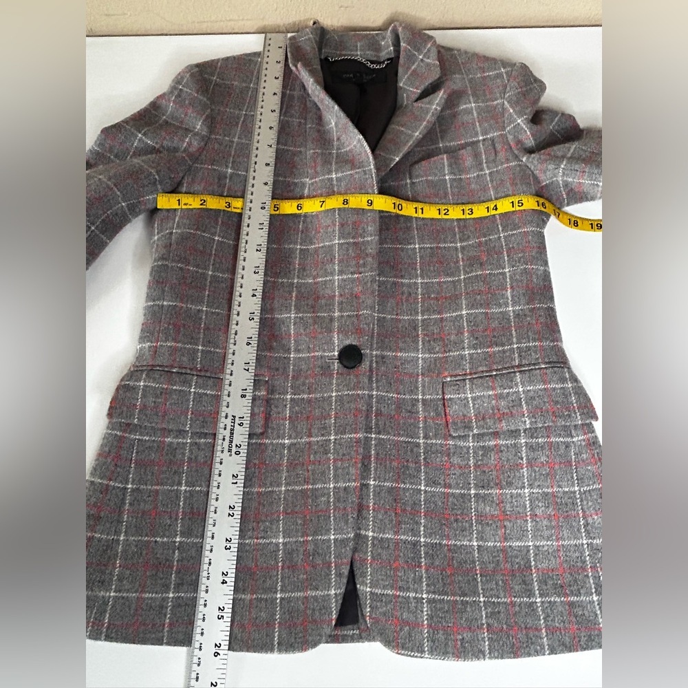 RAG & BONE Cotton Wool Blazer grey plaid size 2 Small - Picture 16 of 16
